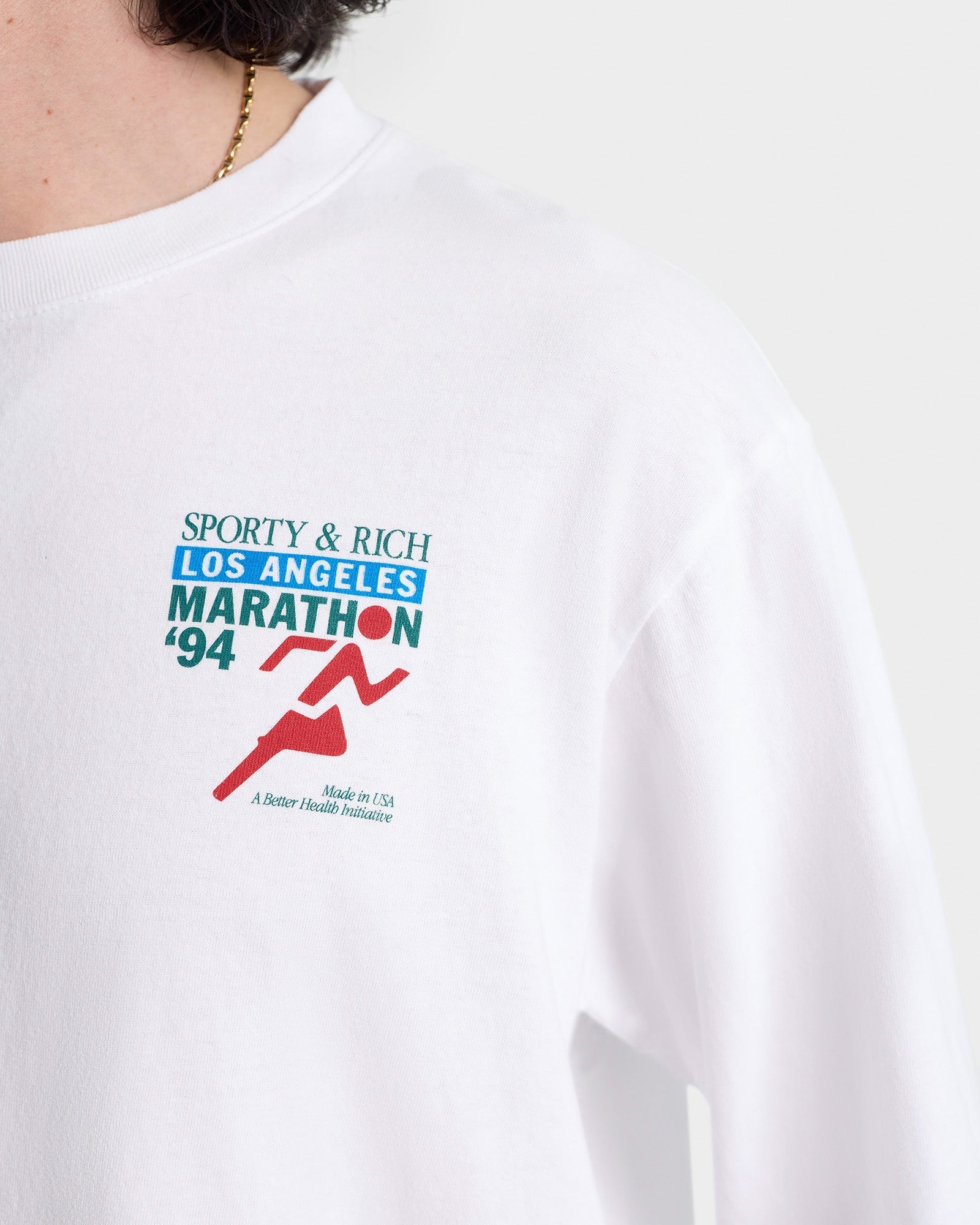 T-shirt à manches longues imprimé - White