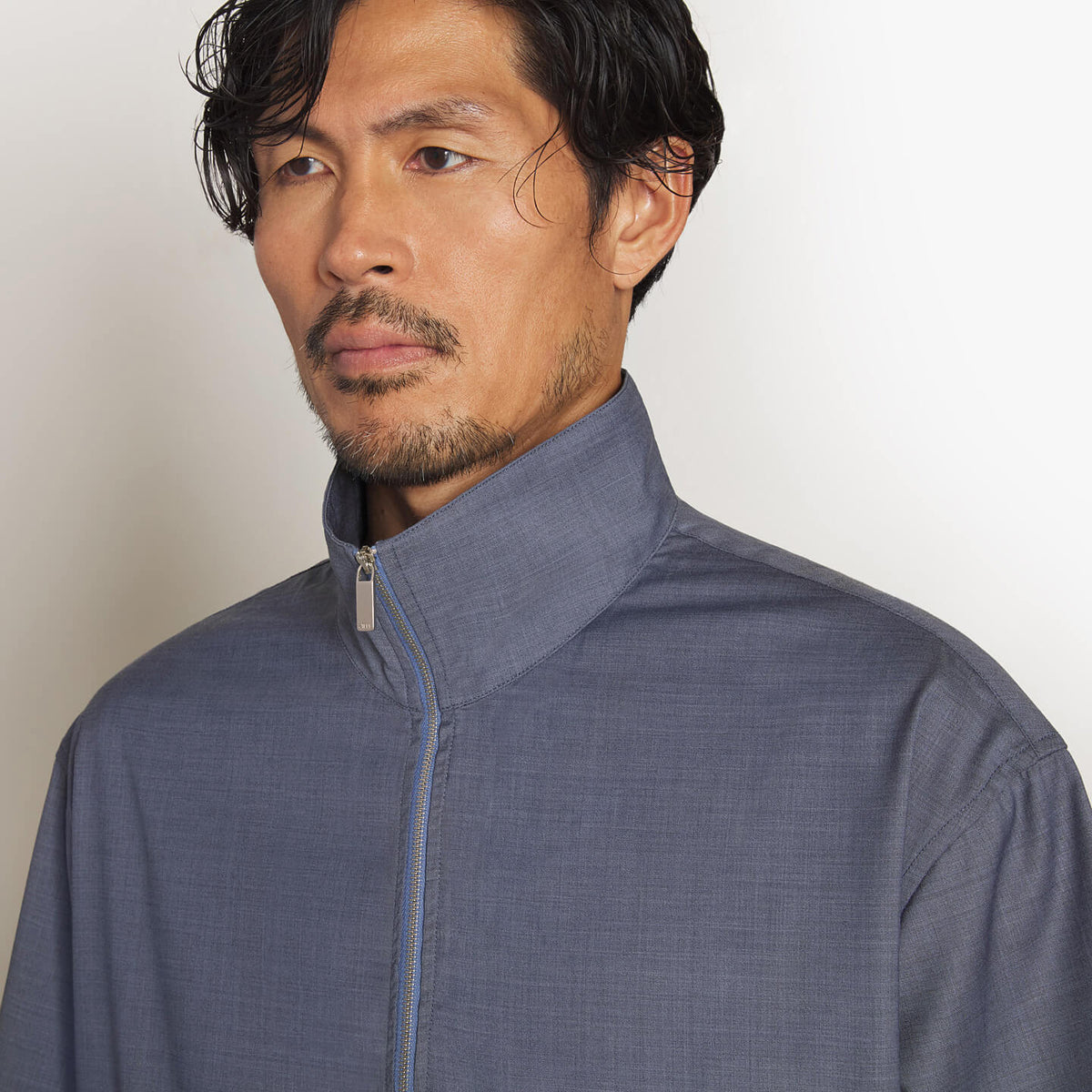 Chemise zippé en laine - Pale Blue Onyx