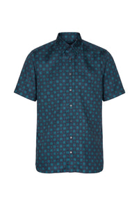 Chemise à fleurs en soie - Deep Malachite