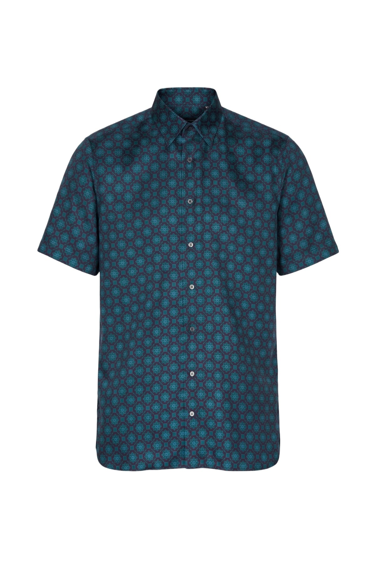Chemise à fleurs en soie - Deep Malachite
