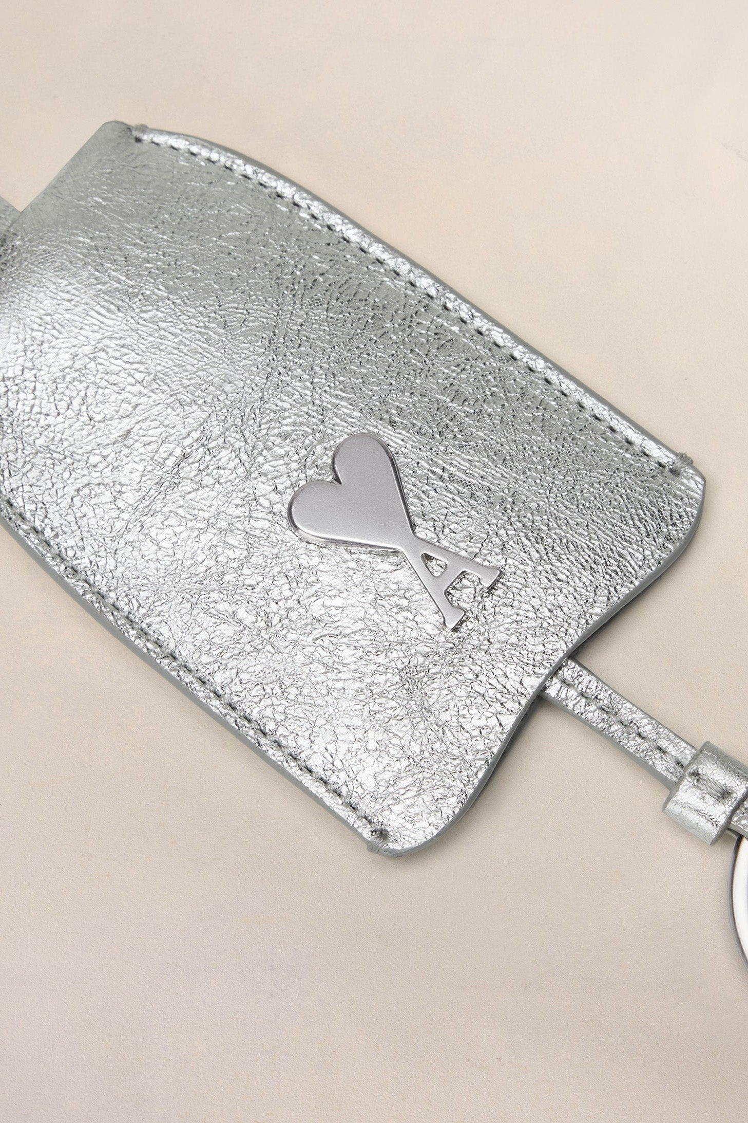 Porte-clés cloche Ami de Cœur en cuir - Silver