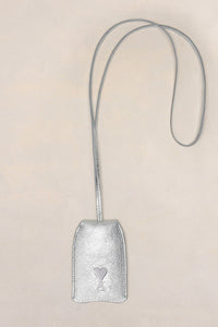 Porte-clés cloche Ami de Cœur en cuir - Silver
