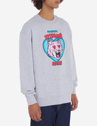 Printed Valentine sweatshirt - Light Grey Melange