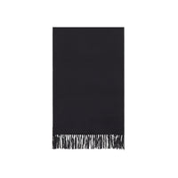 Écharpe monogramme réversible en cachemire - Noir & Bleu
