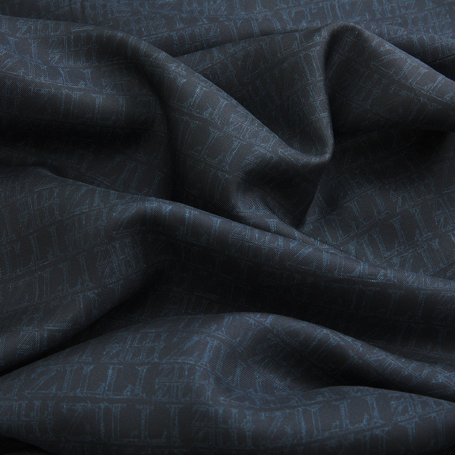 Écharpe monogramme réversible en cachemire - Noir & Bleu
