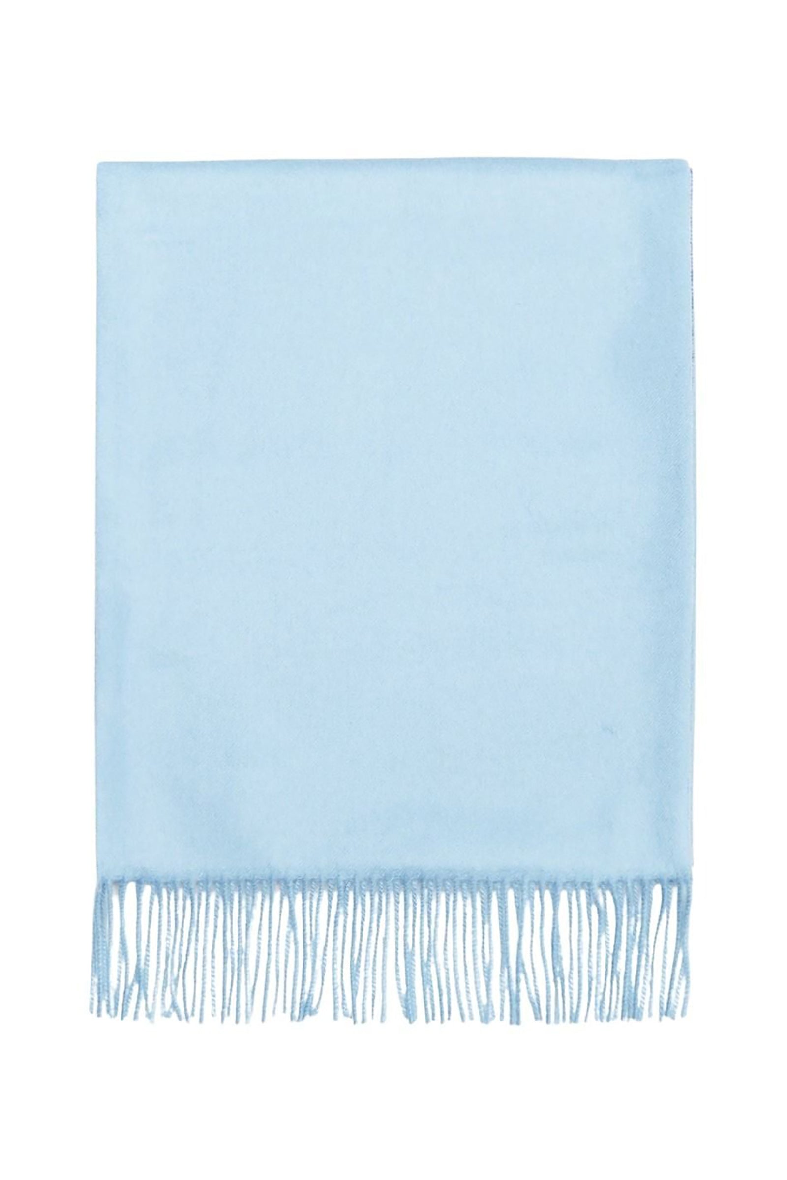 Écharpe à franges torsadées en cachemire - Bleu