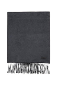 Écharpe à franges en soie - Noir
