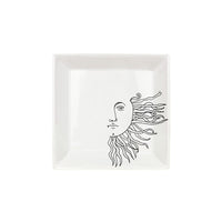 Assiette carrée Solitario en porcelaine - Noir & Blanc
