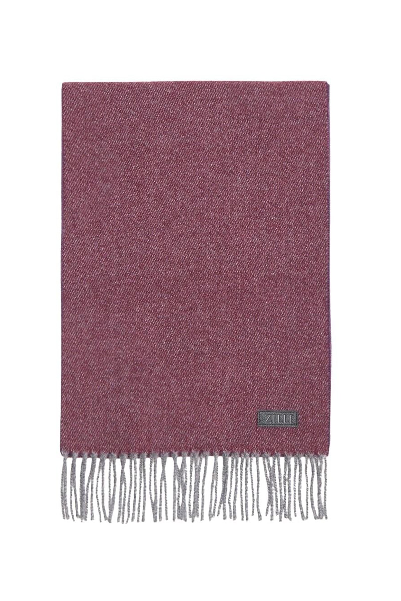 Écharpe chiné en cachemire - Bordeaux & Gris