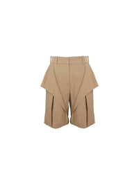 Straight wool shorts - Hemp