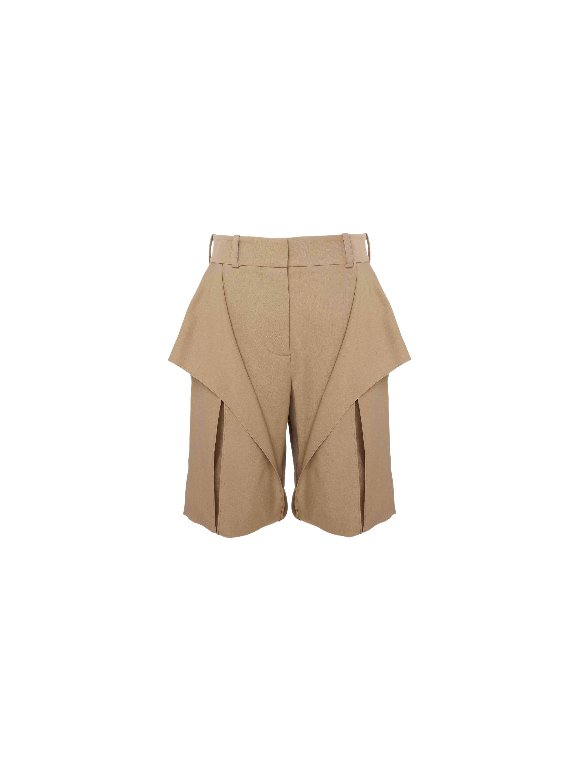 Straight wool shorts - Hemp