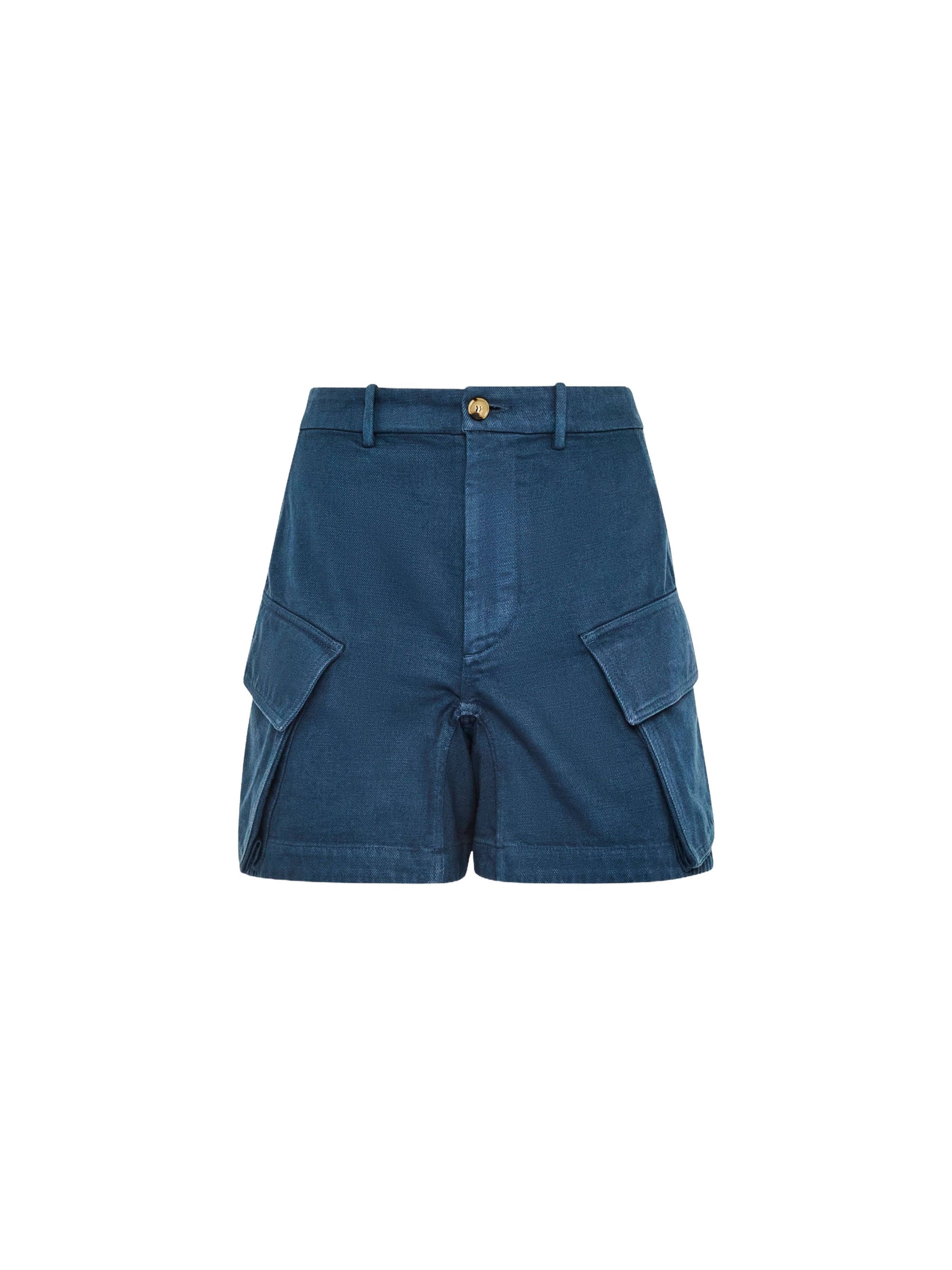 Short Cargo À Taille Haute - Light Indigo