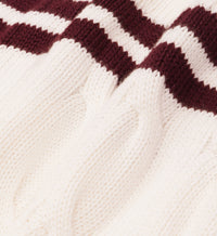 Pull à col en V tricoté en maille - Off White