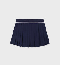 Pleated skirt with logo - Dark Navy