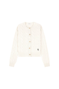 Cardigan SRC boutonné en cachemire et laine - Cream