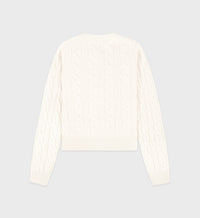 Cardigan SRC boutonné en cachemire et laine - Cream