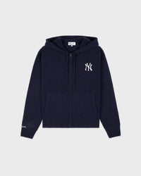 Sweat à capuche zippé en cachemire « Heritage Yankees Serif » - Bleu marine/Blanc