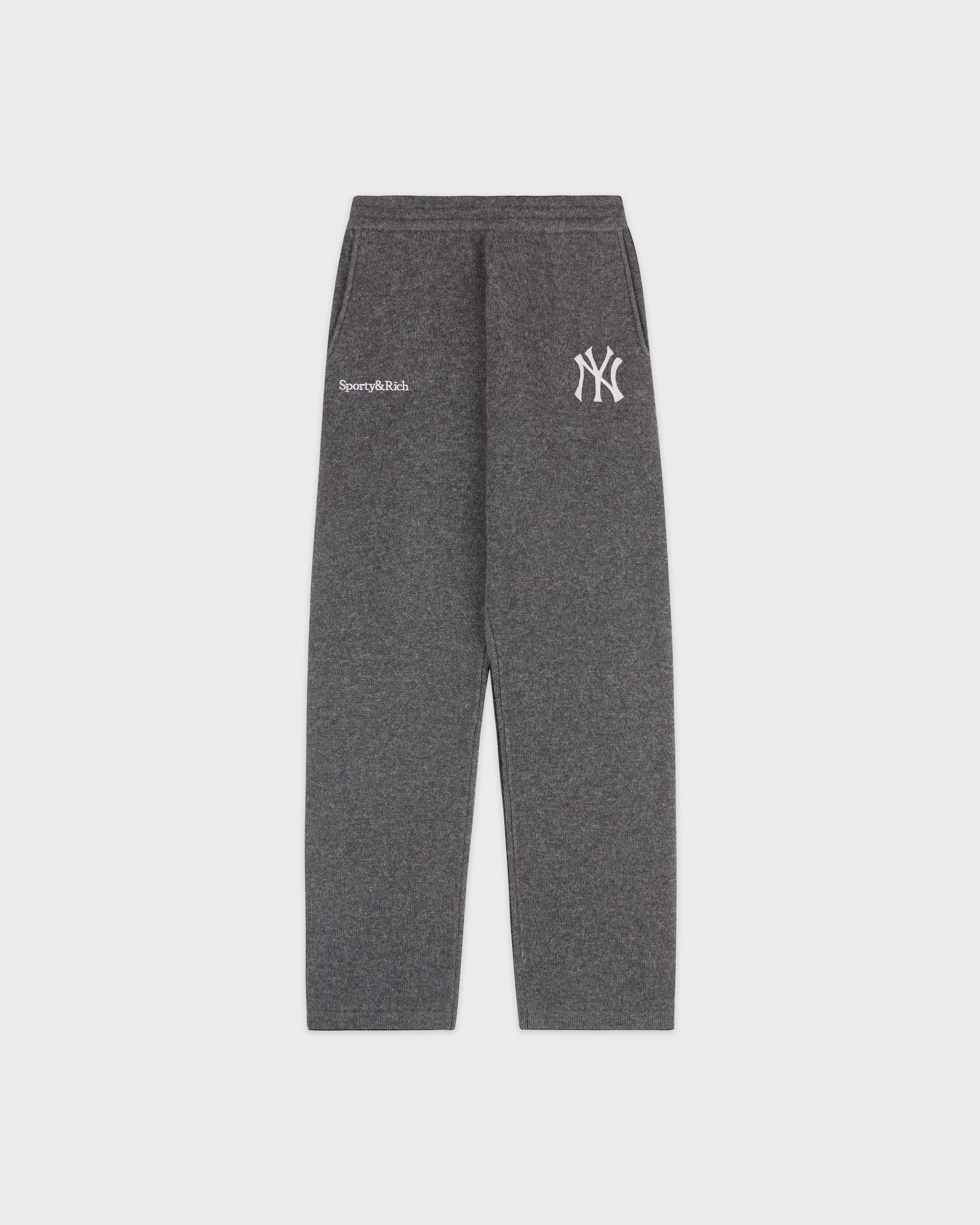 Pantalon en cachemire Heritage Yankees Serif - Gris foncé/Blanc