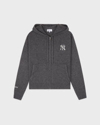 Sweat à capuche zippé en cachemire « Heritage Yankees Serif » - Gris foncé/Blanc