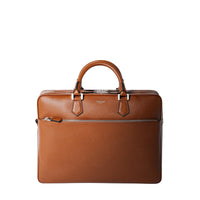 Leather briefcase - Tobacco