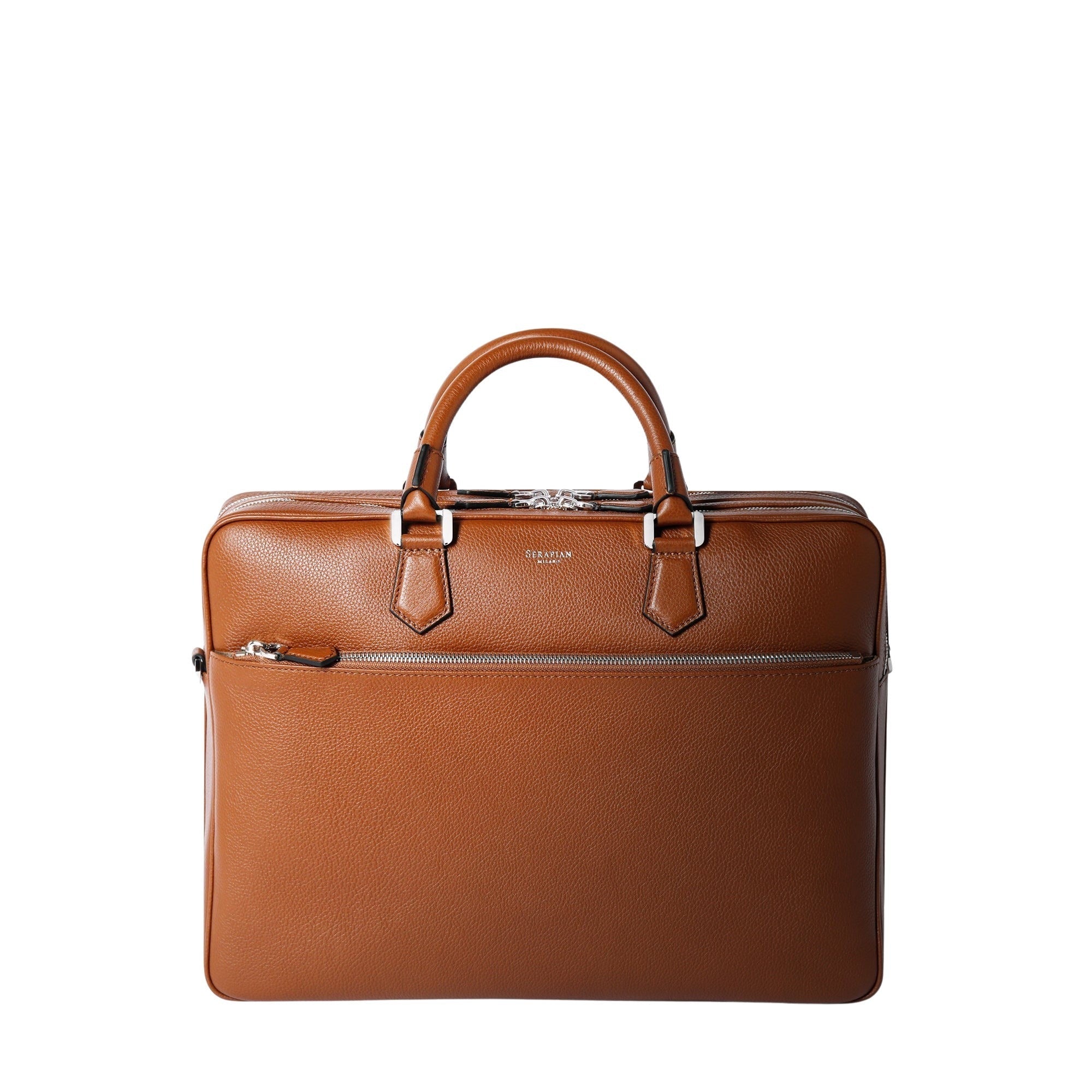 Leather briefcase - Tobacco