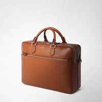 Leather briefcase - Tobacco