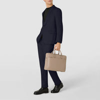 Leather briefcase - Sahara