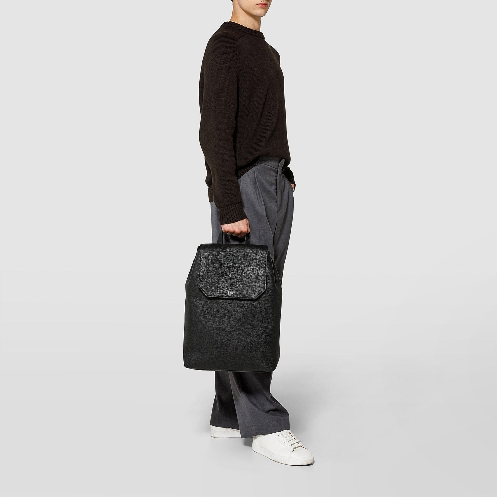 Leather backpack - Black