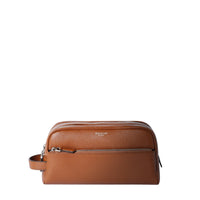Leather toiletry bag - Tobacco