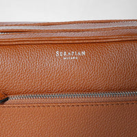 Leather toiletry bag - Tobacco
