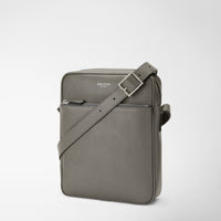 North South leather shoulder bag - Asphalt