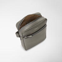 North South leather shoulder bag - Asphalt