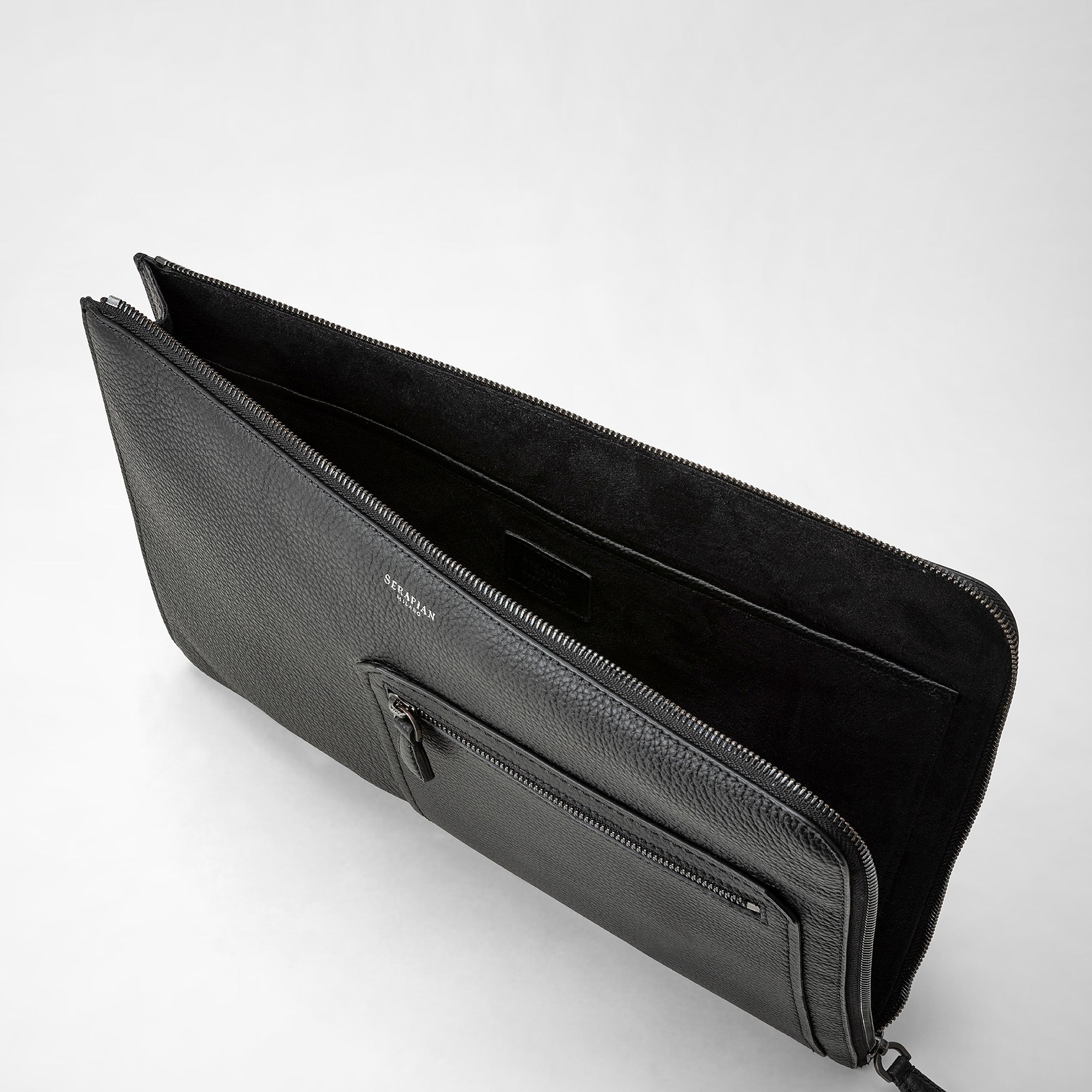 Housse d'ordinateur zippée en cuir - Black Eclipse