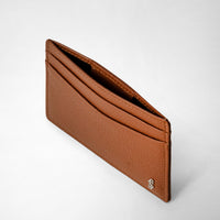 4-slot leather card case - Tobacco