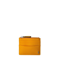 Zipped leather card holder - Ochre