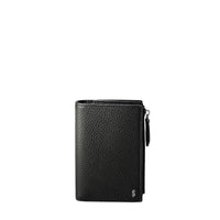 Zip-fastened leather wallet - Black