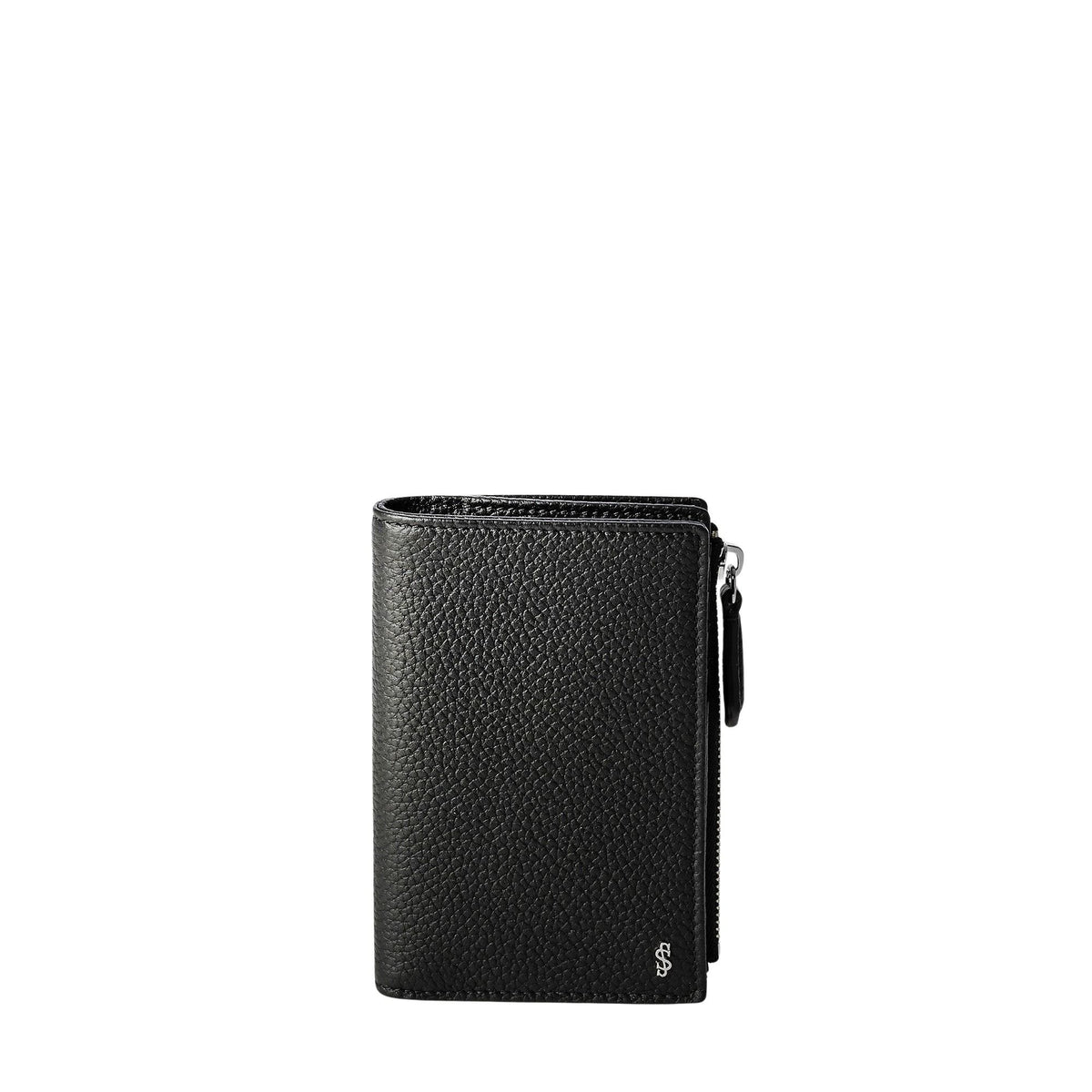 Zip-fastened leather wallet - Black