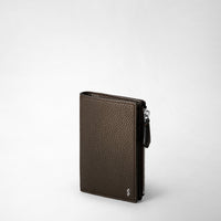 Portefeuille zippé en cuir - Espresso