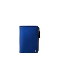 Zipped leather wallet - Blue
