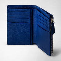 Zipped leather wallet - Blue