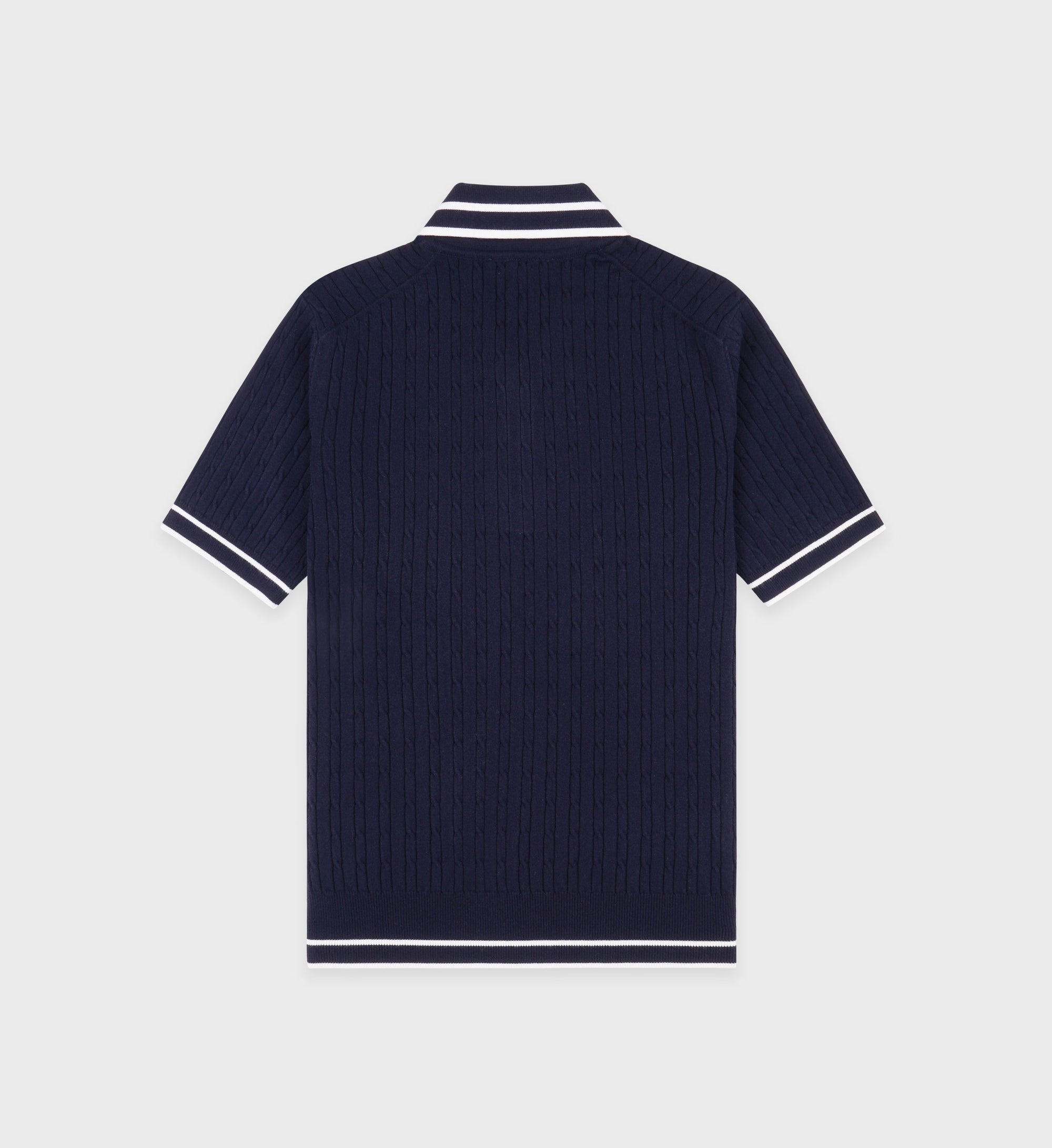 SRC Mini Cable Polo - Navy & White