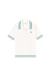 Polo SRC avec logo en maille - White & Alpine