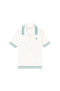 Polo SRC avec logo en maille - White & Alpine