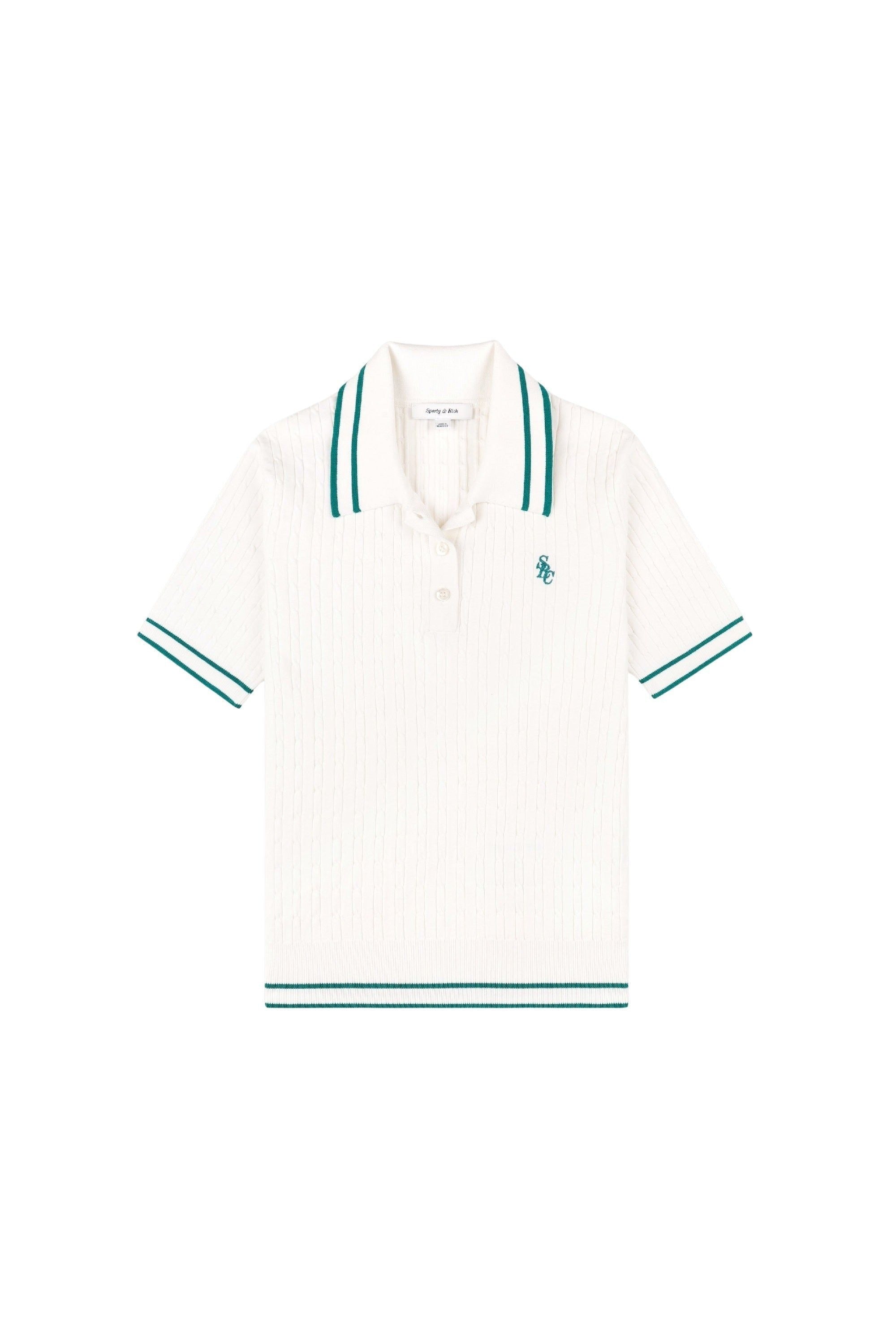 Polo SRC avec logo en maille - White & Alpine