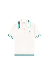 Polo SRC avec logo en maille - White & Alpine