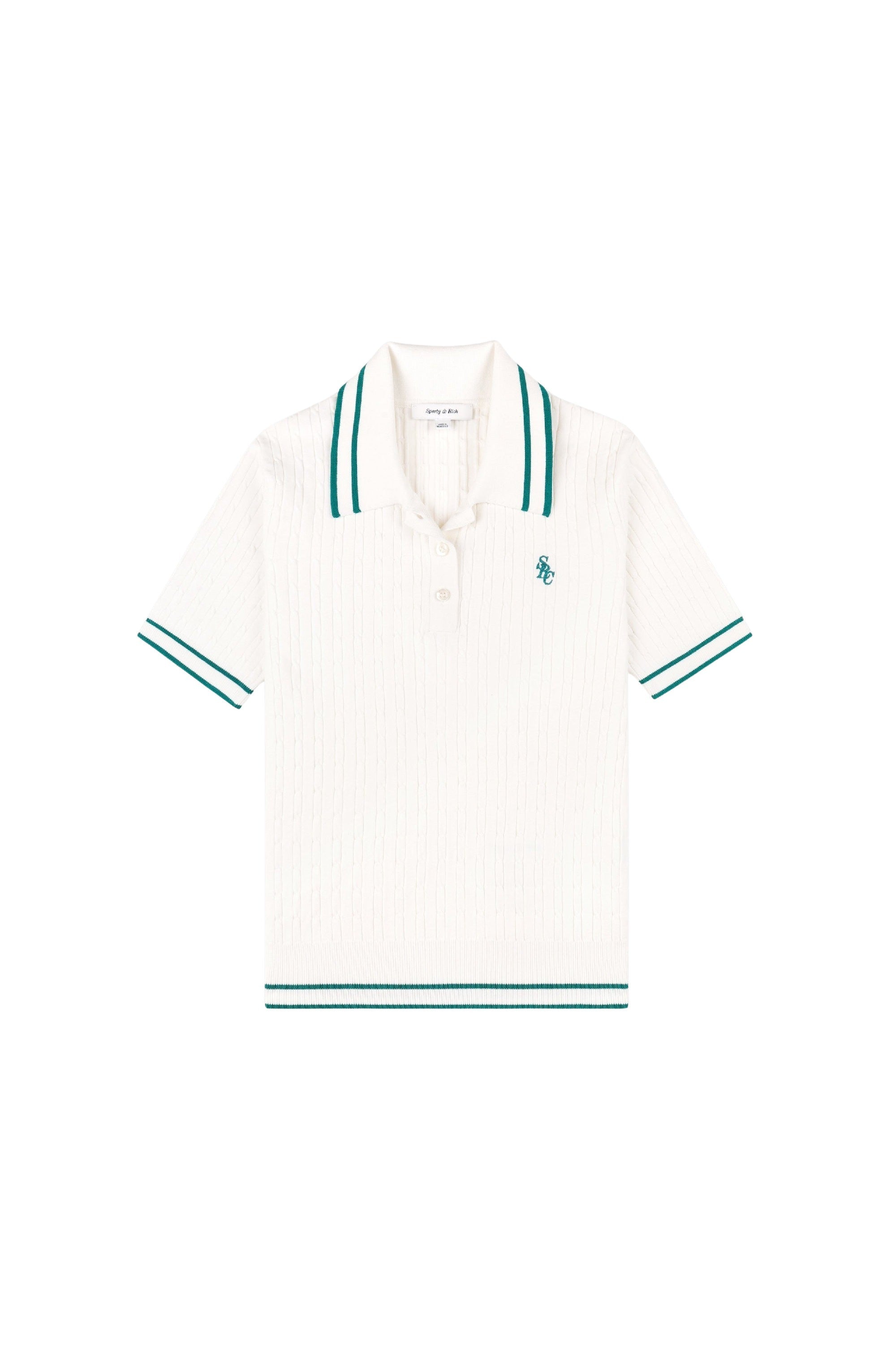 Polo SRC avec logo en maille - White & Alpine