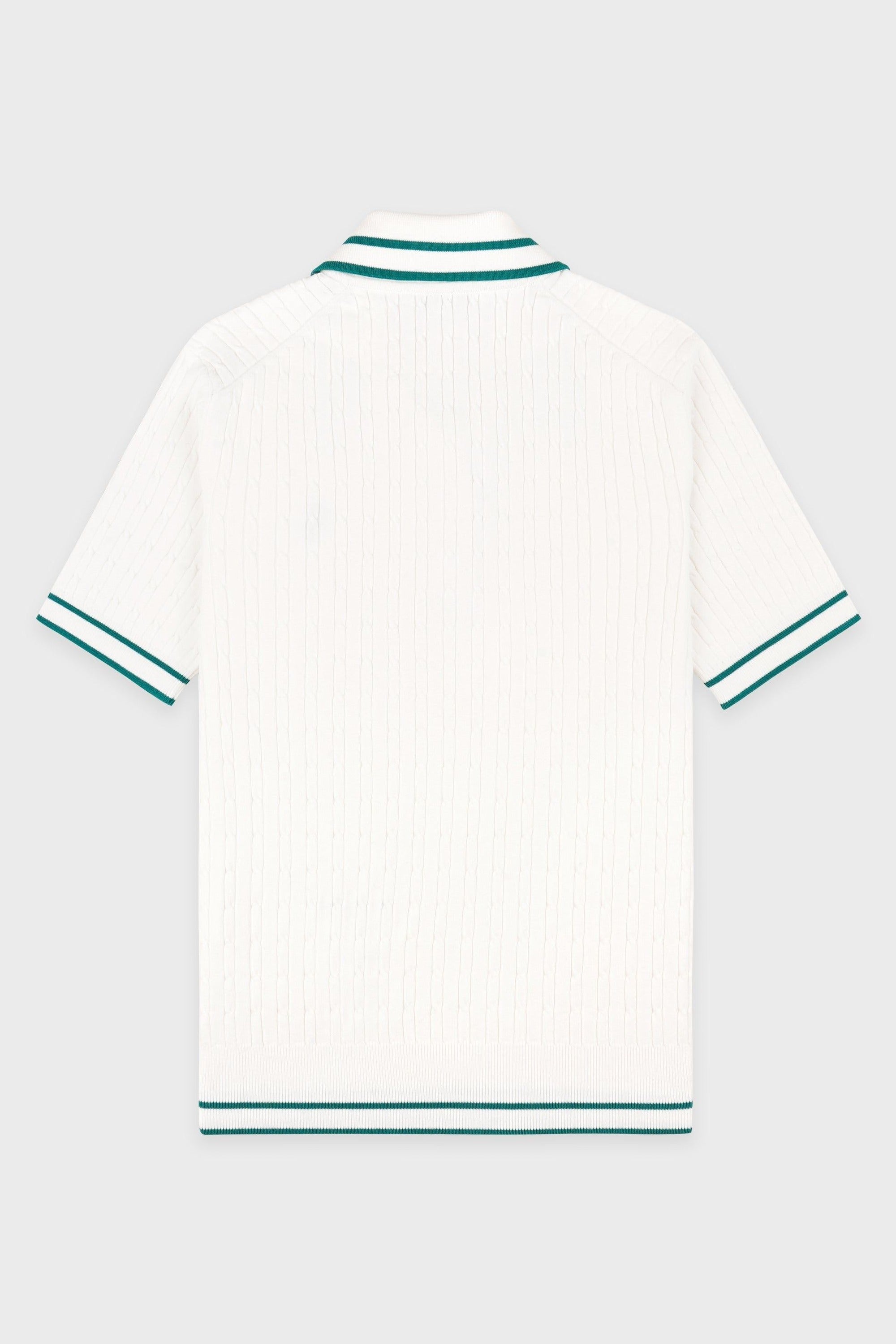 Polo SRC avec logo en maille - White & Alpine