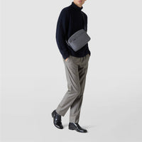 East West leather messenger bag - Shadow