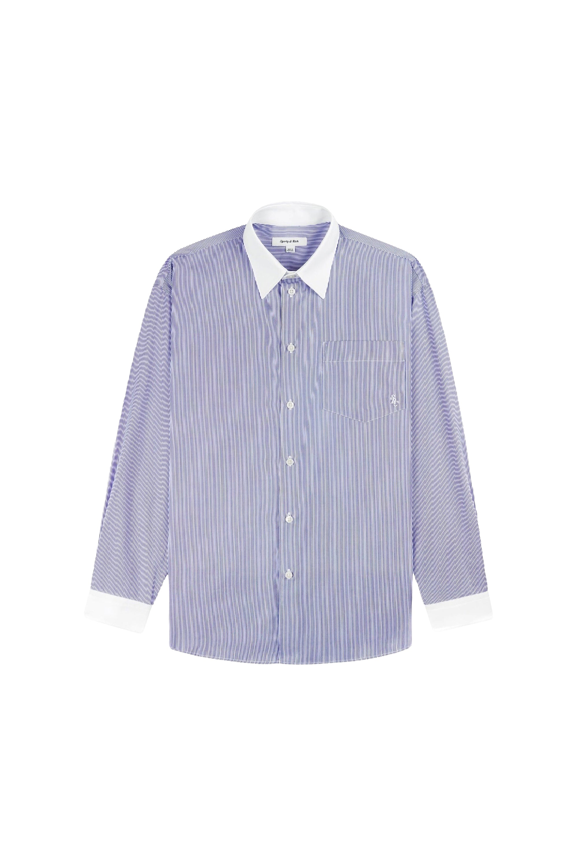 Chemise SRC oversize à rayures - Bleu