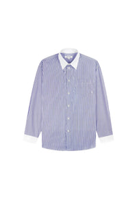 Chemise SRC oversize à rayures - Blue Striped